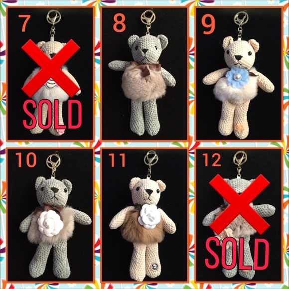 Huge faux fur Teddy Bear keychain ( bag charm ) - Picture 5 of 6